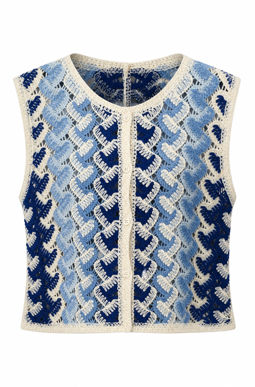Crochet Cotton Waistcoat F-697