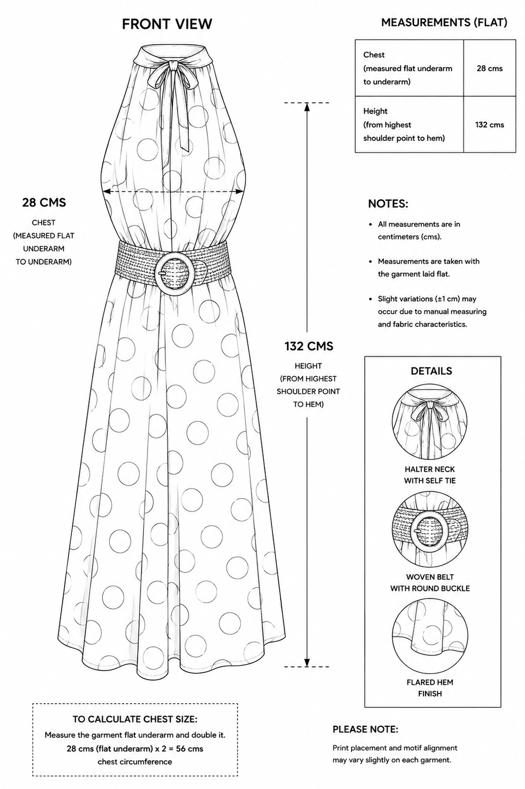 Polka Dot Halter Maxi Dress J-3553-C12