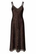 Strappy Satin Dress with Lace Embellishments O-H-5141-R16