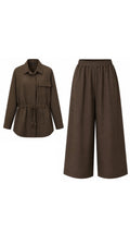 Long Sleeved Brown Co-Ord Set O-0261