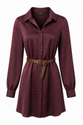 Satin Shirt Dress O-867257