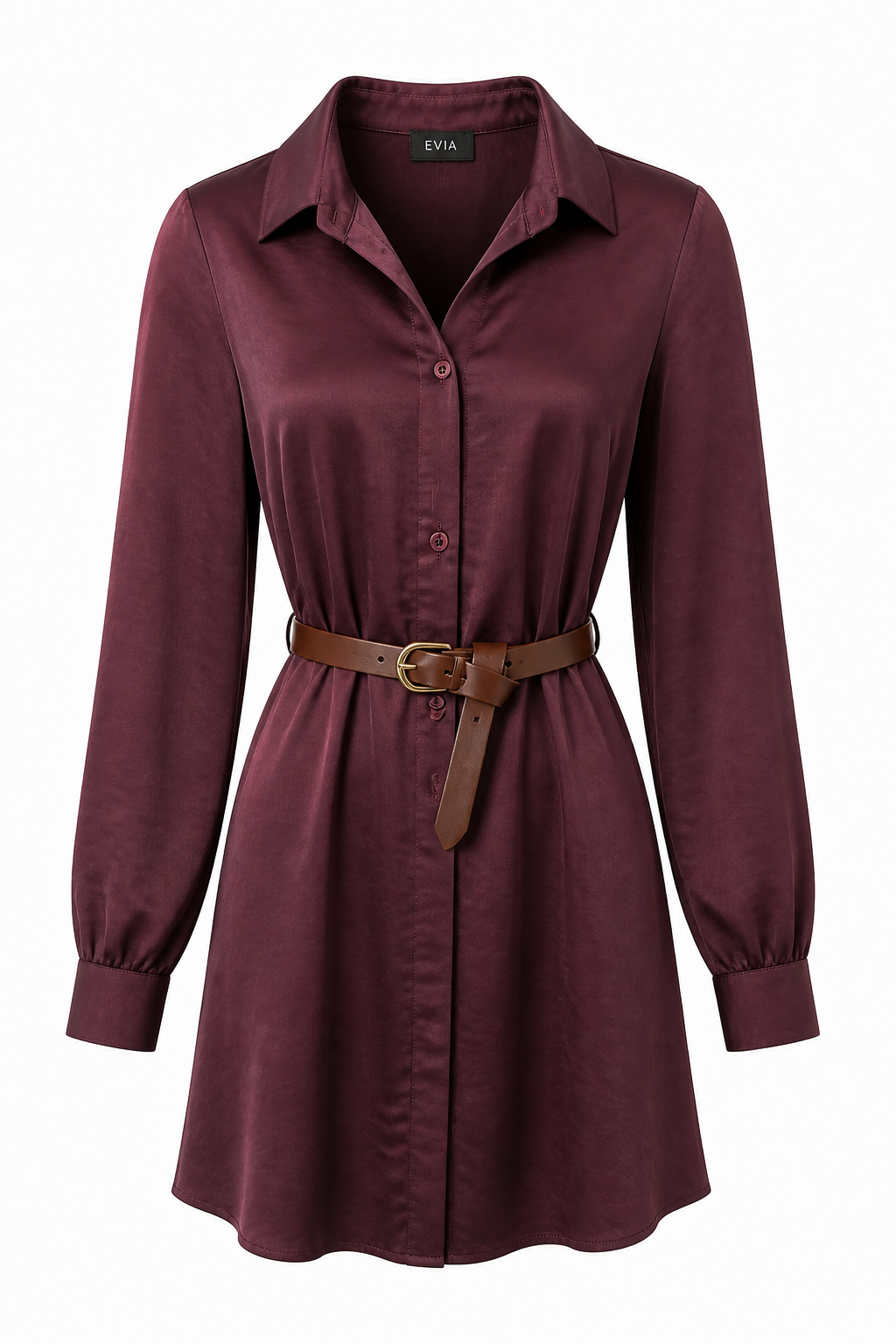 Satin Shirt Dress O-867257