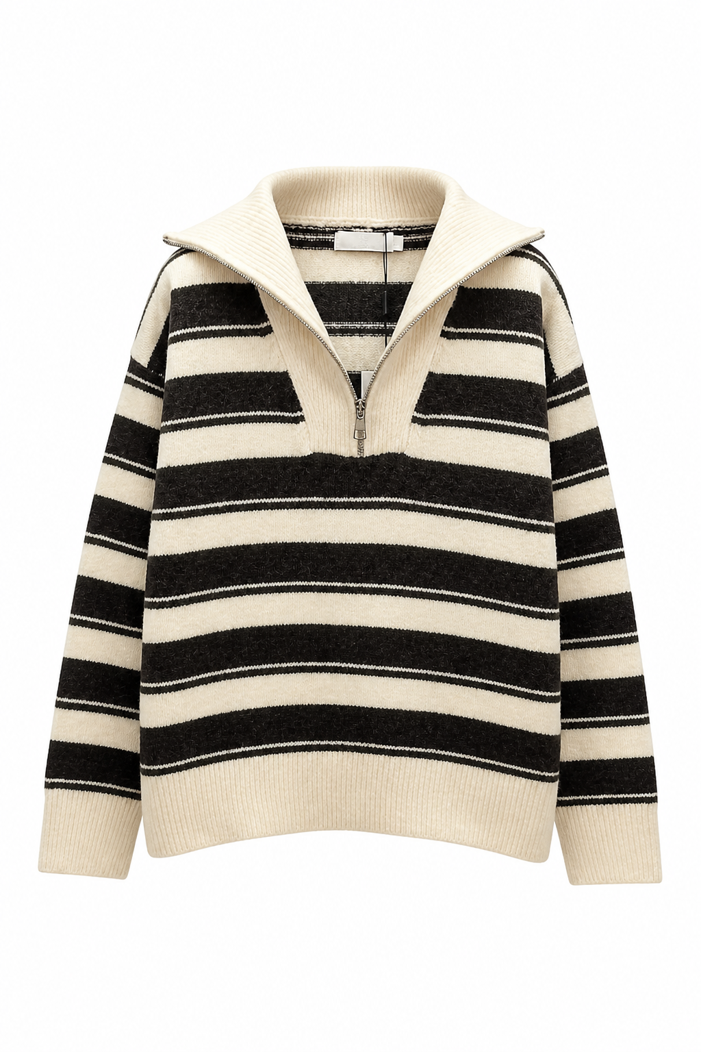 Knit Sweater Quarter Zip Top N-AM-1223