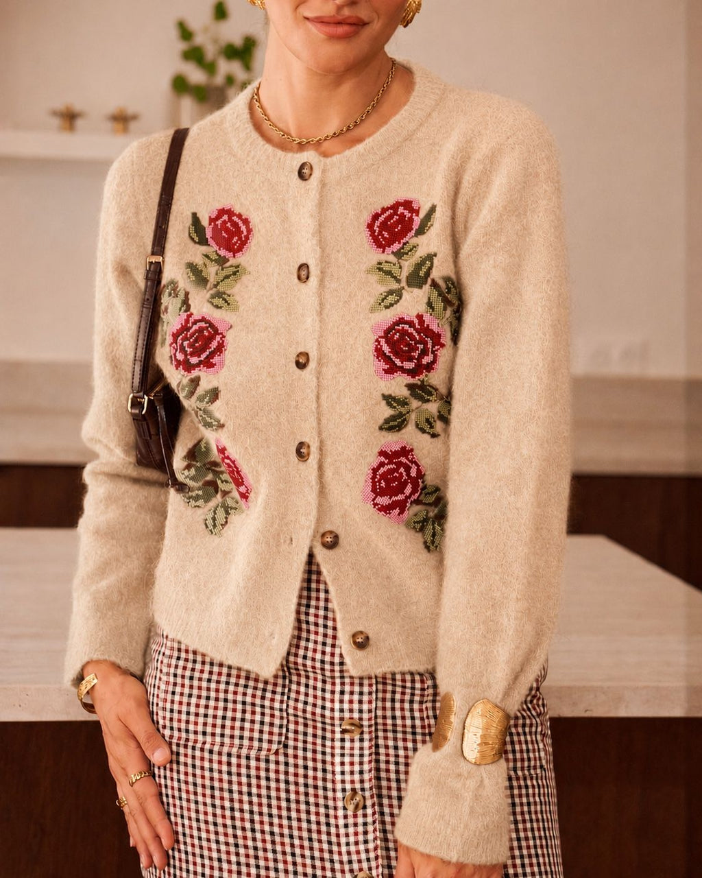 Embroidered Mohair Cardigan Q-AR-1153