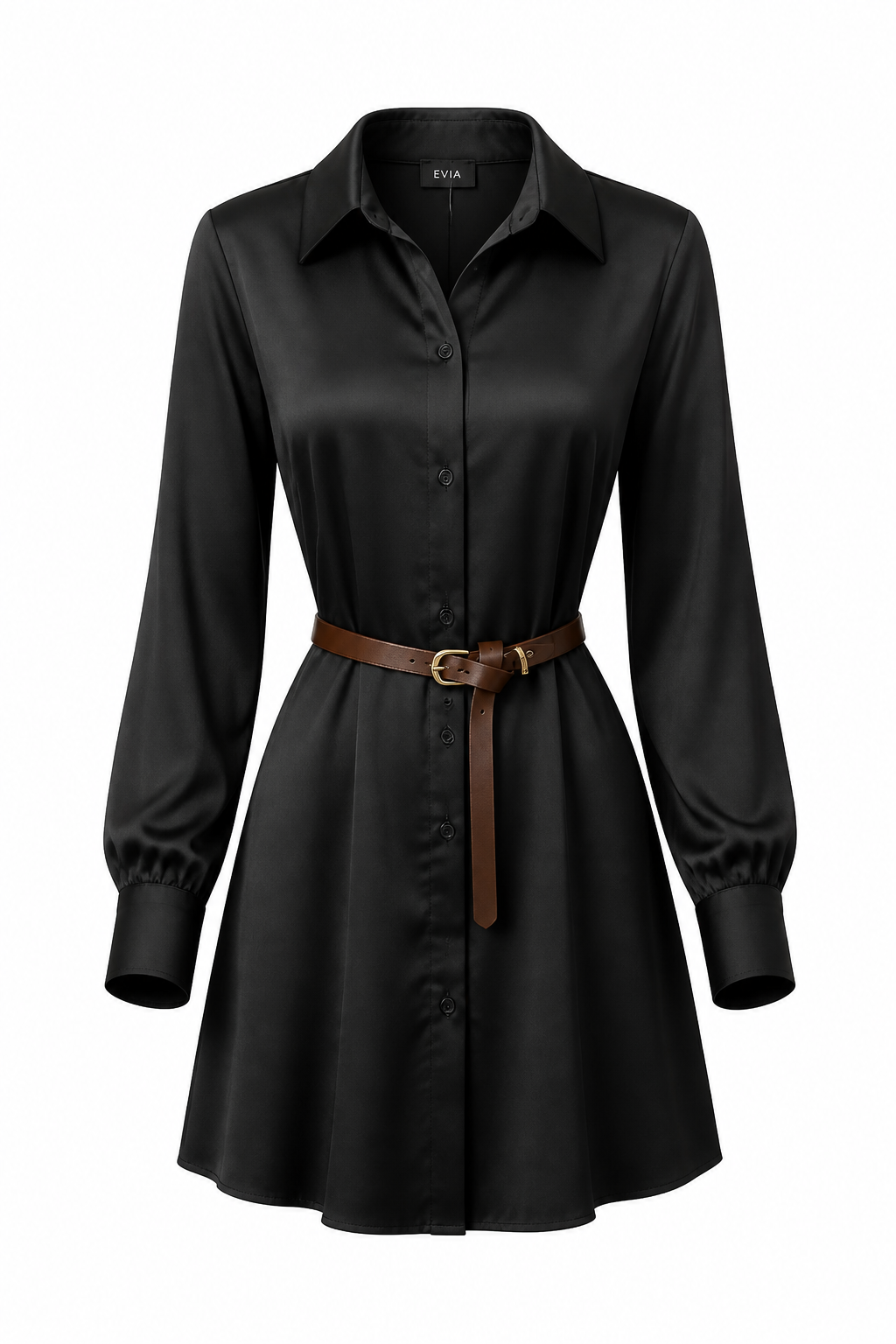 Satin Shirt Dress O-867257