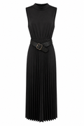 Sleeveless Dress with Pleated Bottom O-26323