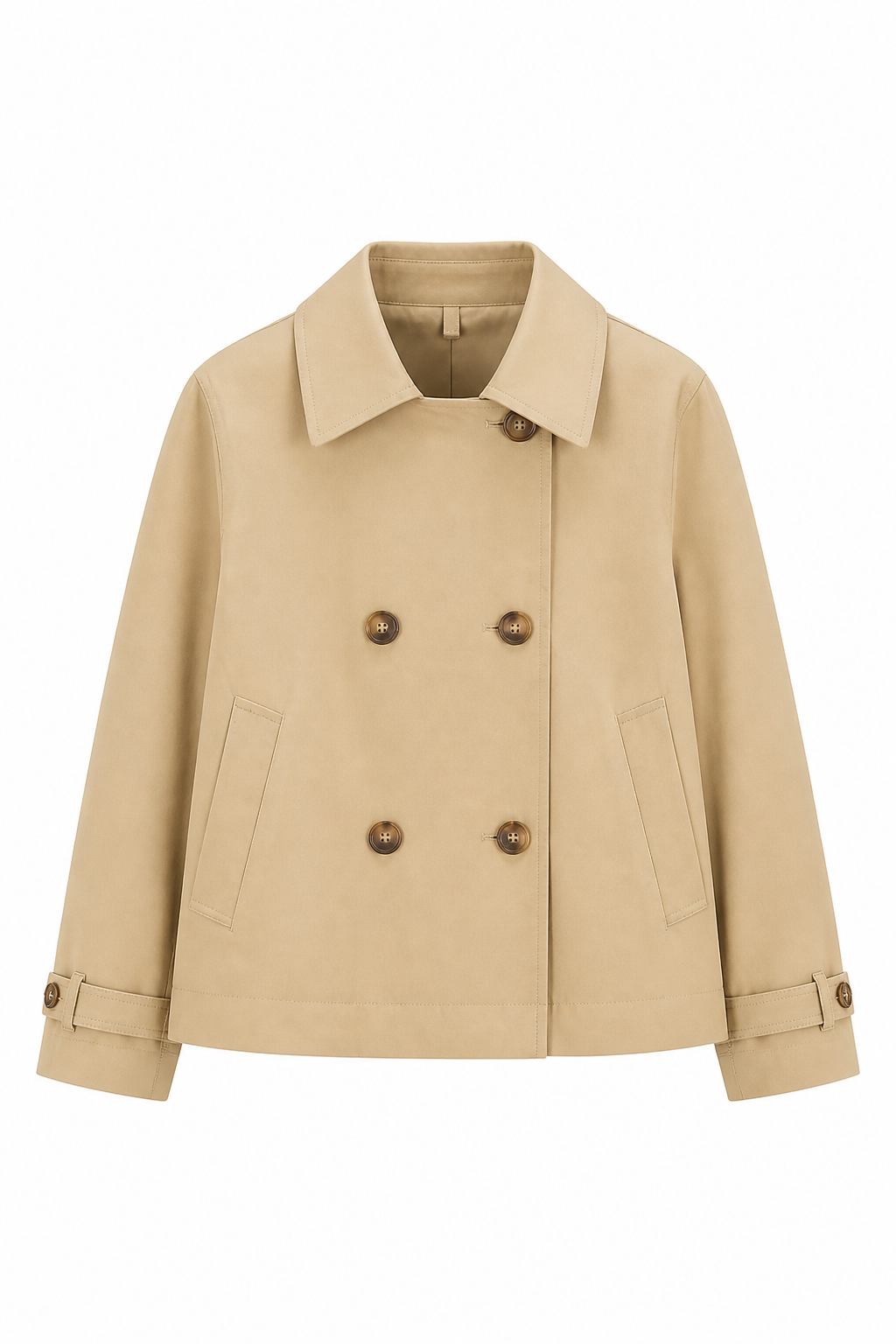 Crop Trench Coat Jacket N-C-8349
