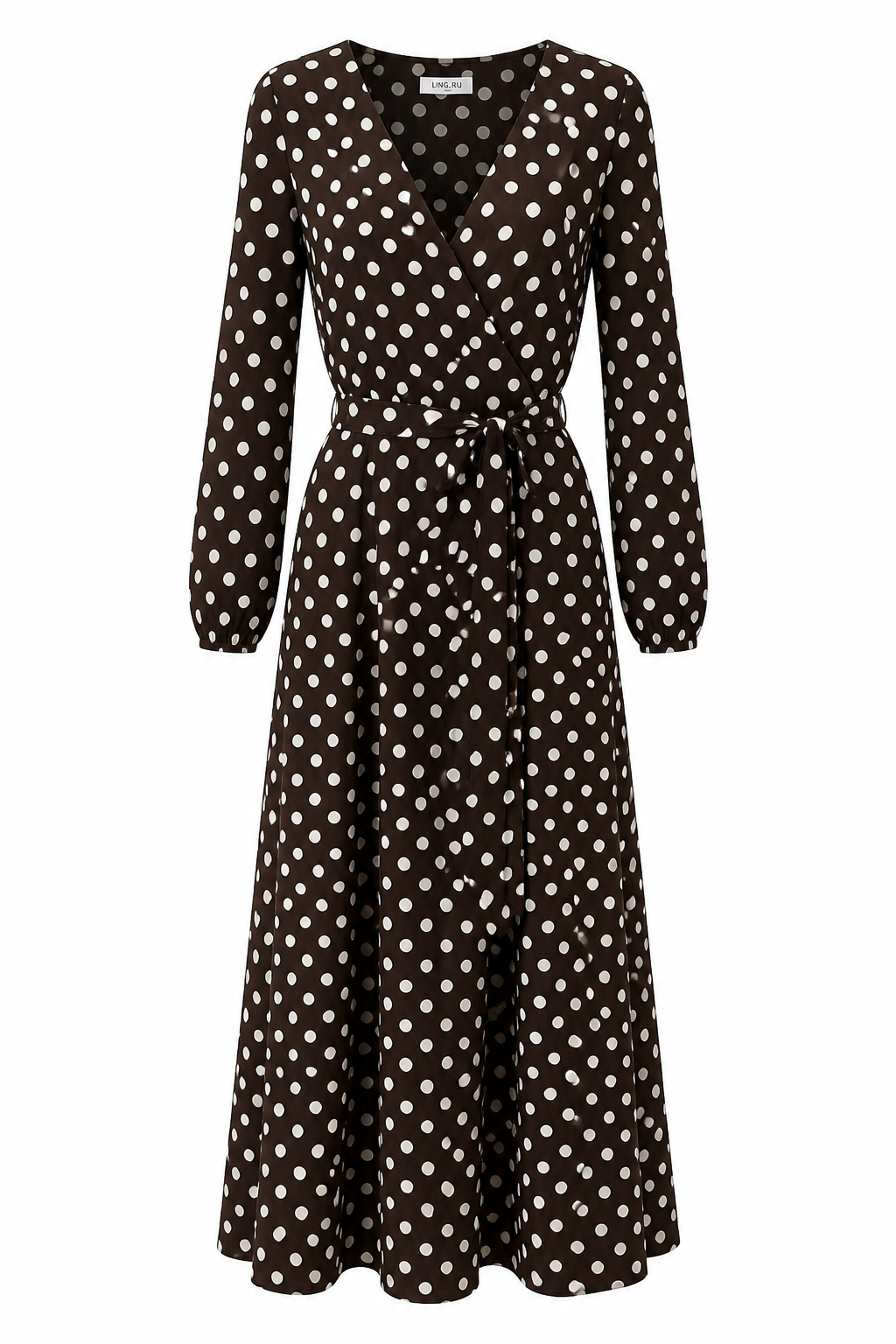 Brown Polka Dot Dress Q-17317